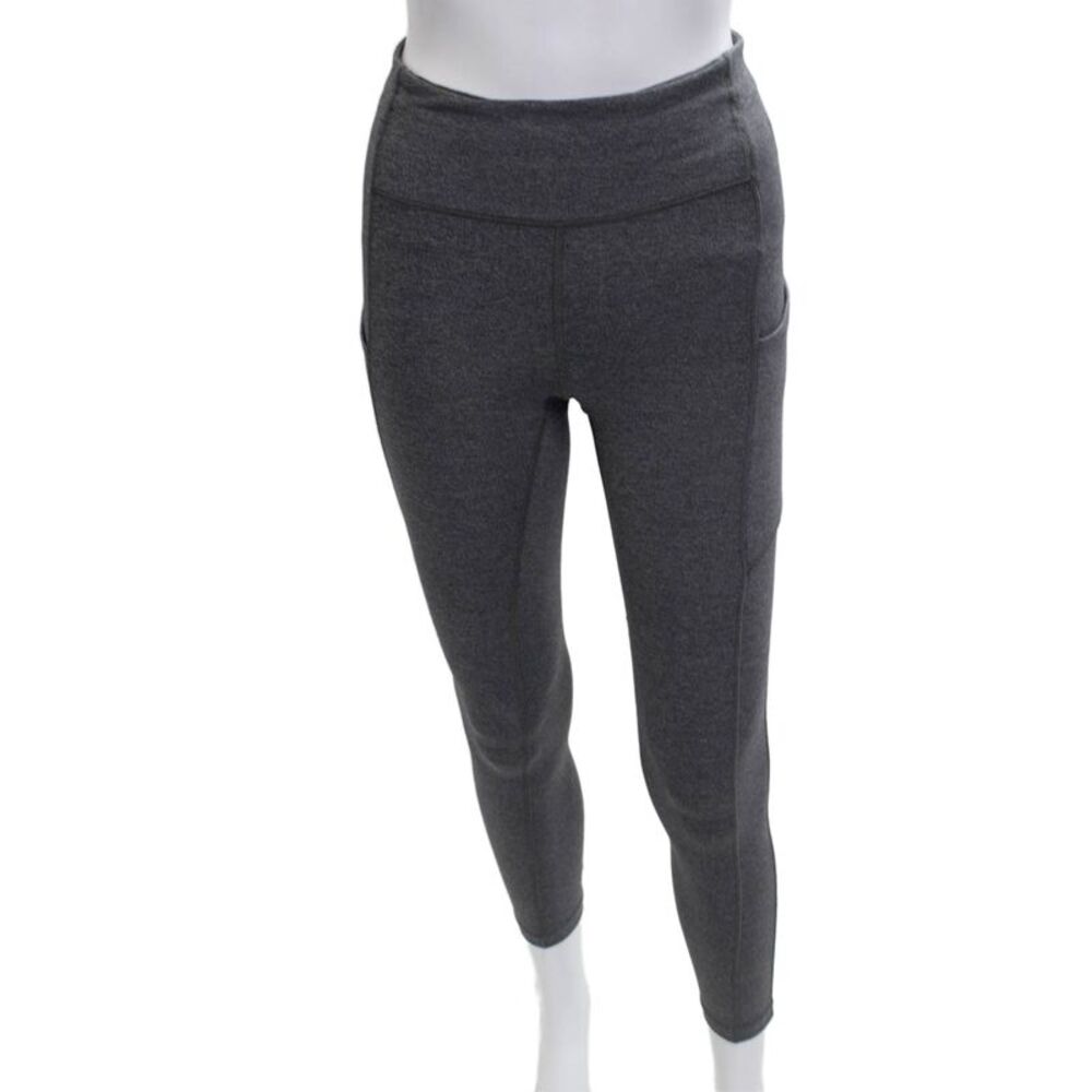 Lululemon Womens Dark Gray Nylon Ankle Leggings Zip Closure Size 4